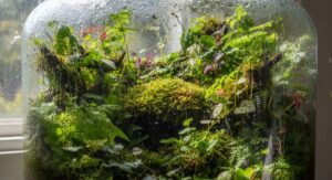 Plants Inside a Terrarium Substrate Layers That Prevent Disease: